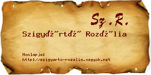 Szigyártó Rozália névjegykártya