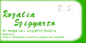 rozalia szigyarto business card