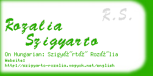 rozalia szigyarto business card